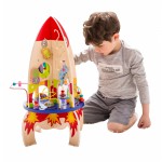 Žaislinis medinis edukacinis didelis ergoterapinis labirintas raketa | Multi-Aktivity Rocket | Classic World CW4121